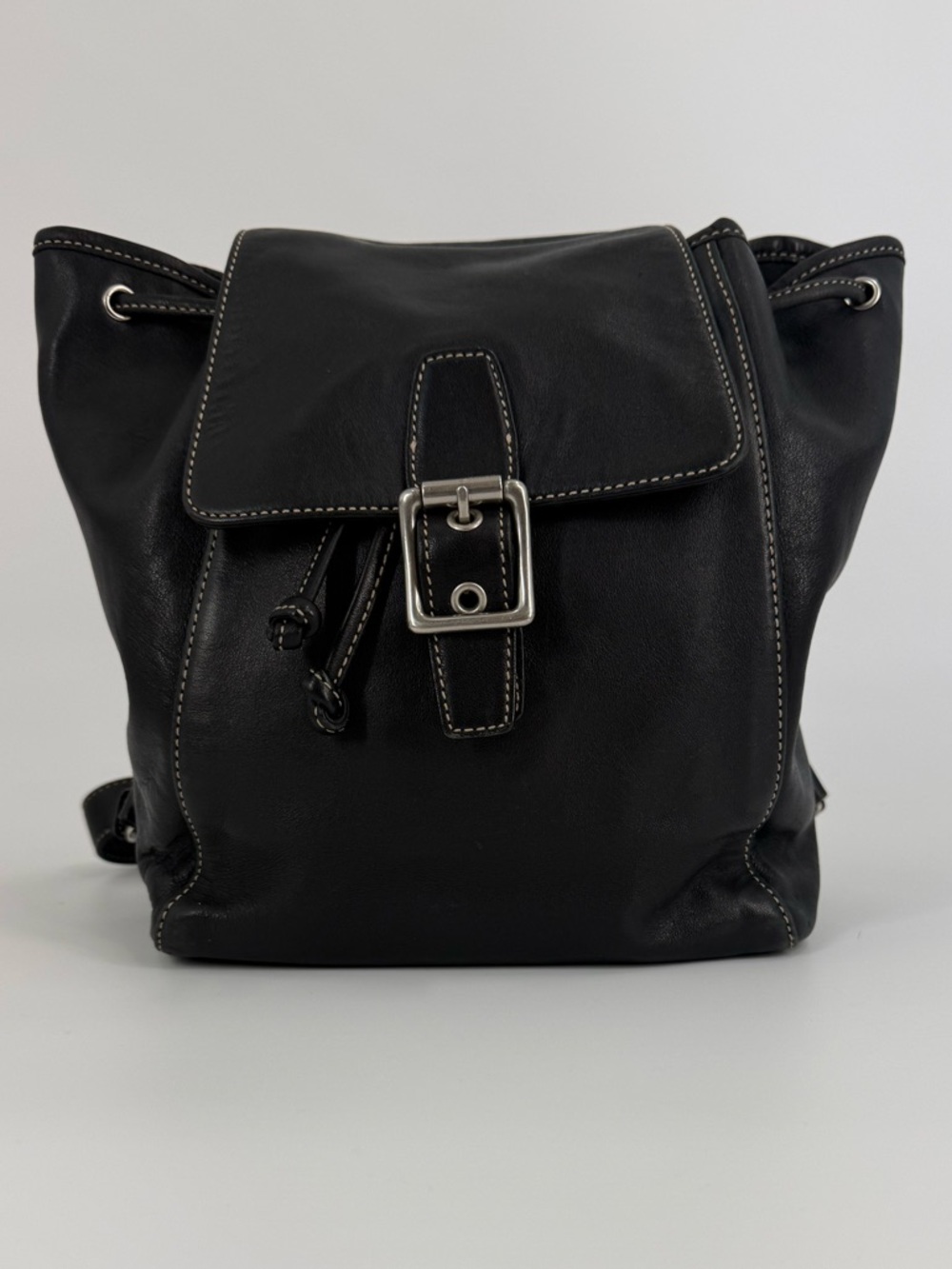 Coach Legacy Vintage Leather Small
Drawstring Backpack Purse, Black, Style #9569 - Picture 4 of 12
